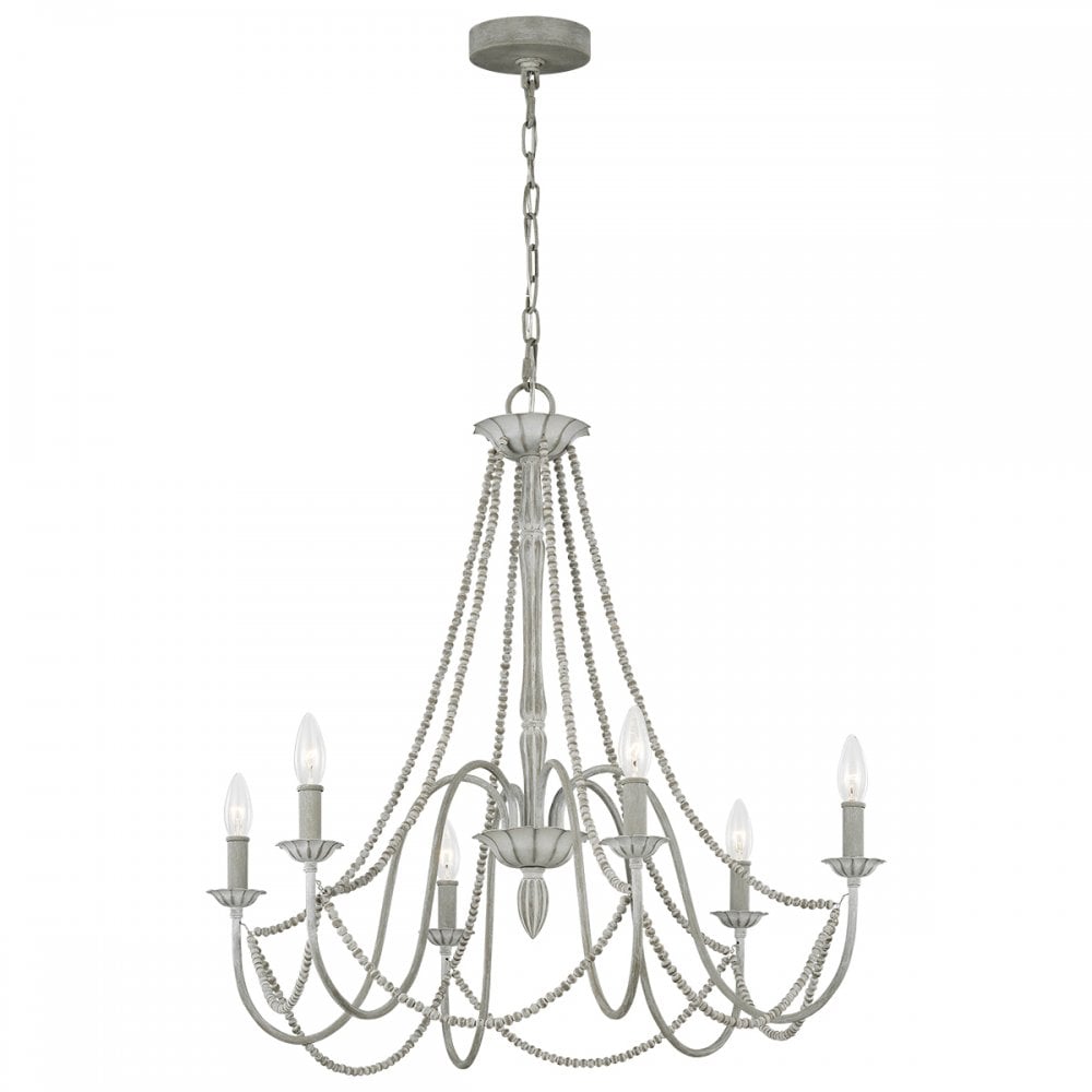 Traditional chandelier in washed grey