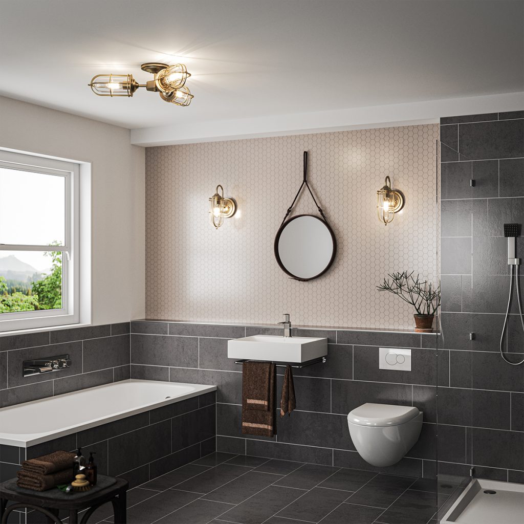 Industrial bathroom lighting| Bespoke Lights UK|