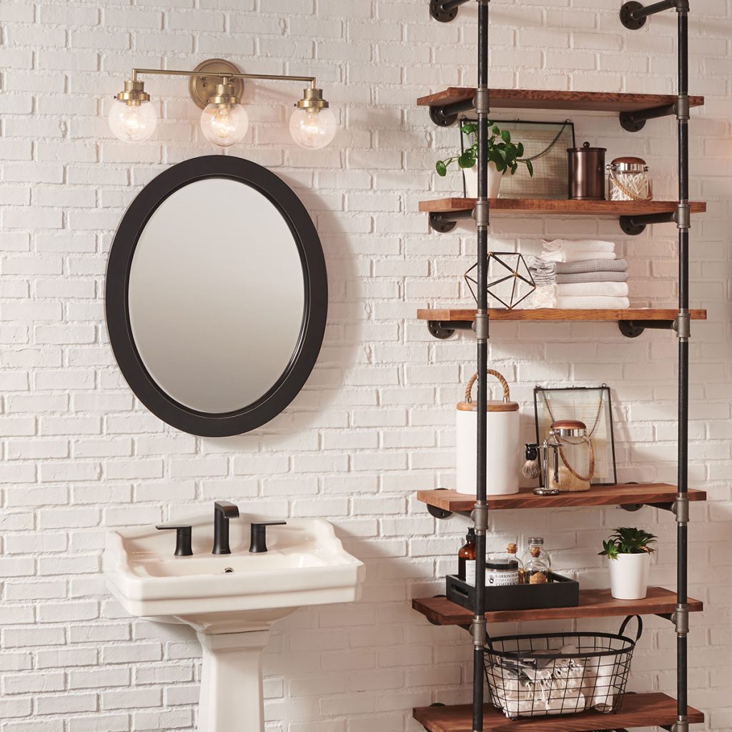 Over mirror 3light bathroom light in antique brass