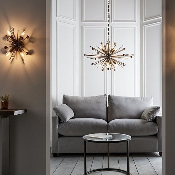 pendant light over a sofa