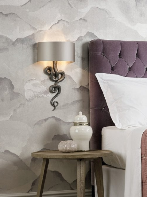 snake shape pewter table lamp