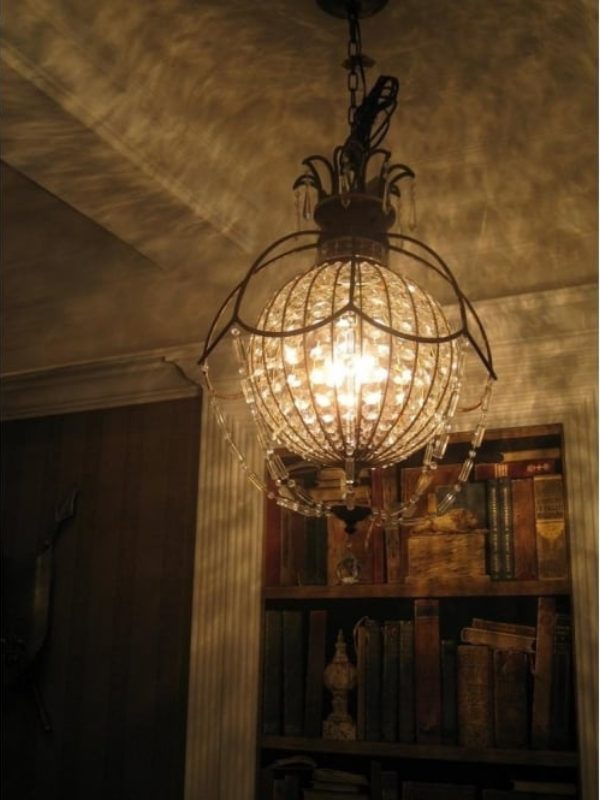 Baroque style glass ceiling pendant