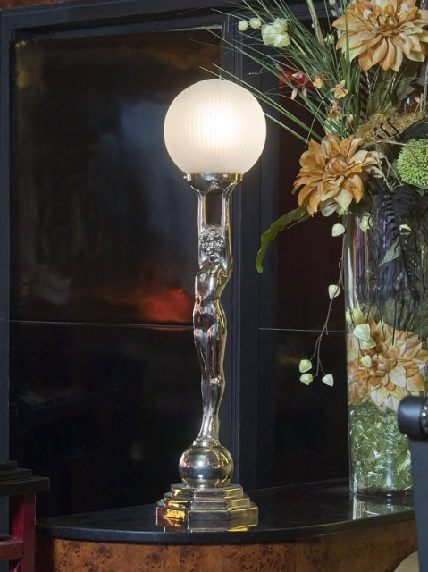 art deco globe table lamp