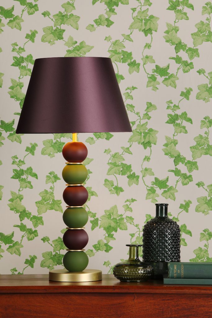 green and purple bobble table lamp