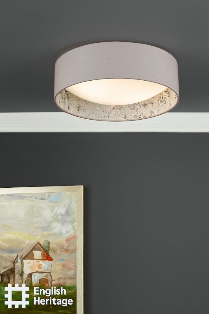 flush shaded ceiling light with patterned lining