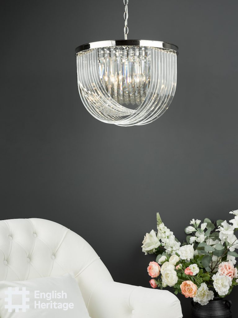 art deco style crystal ceiling light