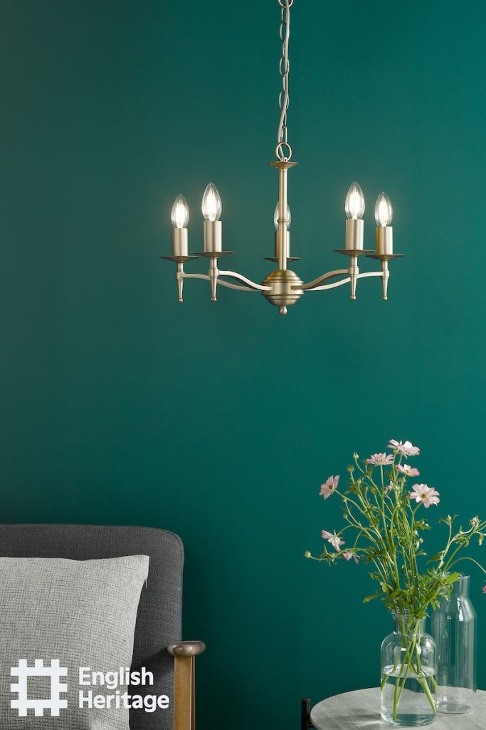 five arm bronze chandelier