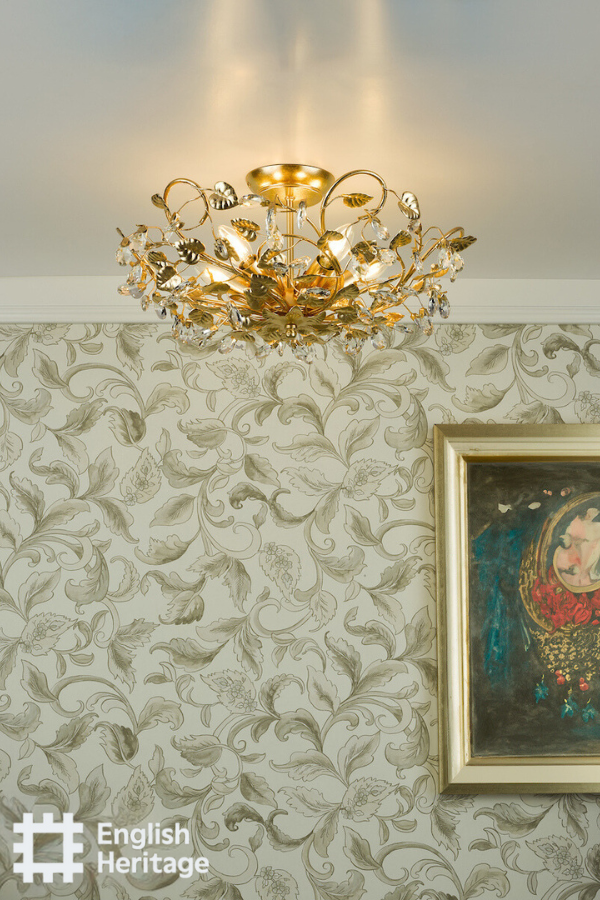 flush gold leaf chandelier
