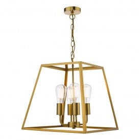 ACADEMY 4 Light Lantern | Natural Brass