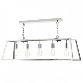 ACADEMY 5 light box pendant with stainless steel frame