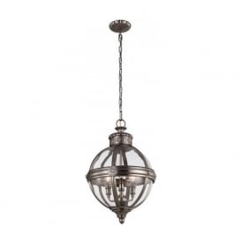 ADAMS Victorian style globe pendant light - antique nickel