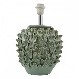 green handcrafted ceramic table lamp
