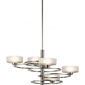 ALEEKA contemporary design pewter and opal glass hanging ceiling light