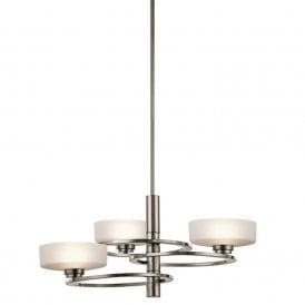 ALEEKA modern 3 light pewter ceiling light
