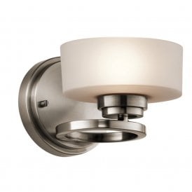 ALEEKA modern pewter and glass wall light