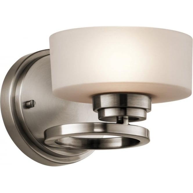 ALEEKA modern pewter and glass wall light