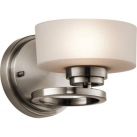ALEEKA modern pewter and glass wall light