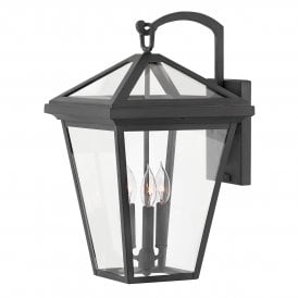 Outdoor Large Wall Lantern | Black Clear Glass | Bespoke Lights