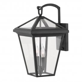 Black lantern style 2light outdoor wall light 