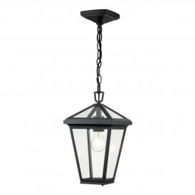 Black and clear glass single pendant