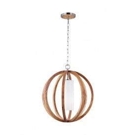 ALLIER chic rustic style small wooden ceiling pendant light