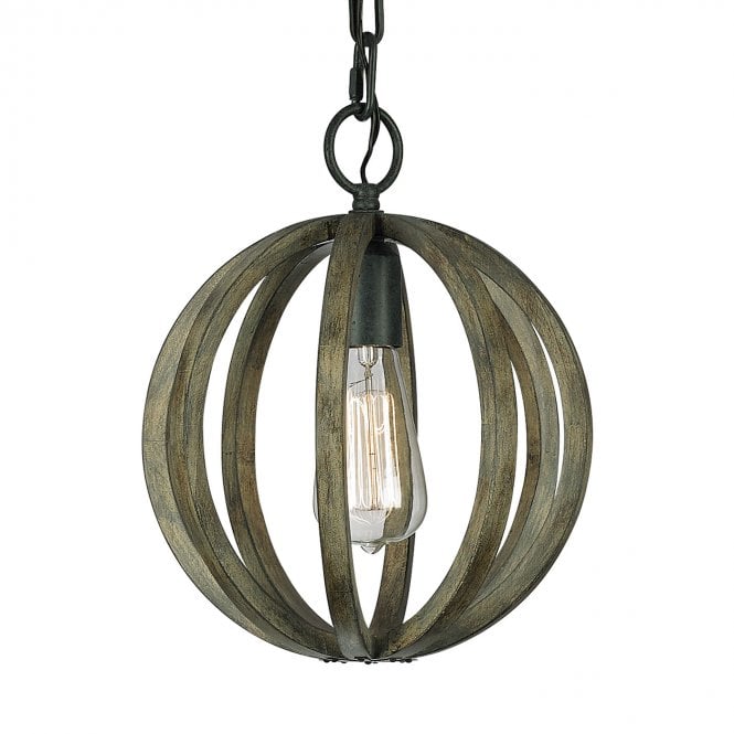 ALLIER chic rustic style wooden mini ceiling pendant light