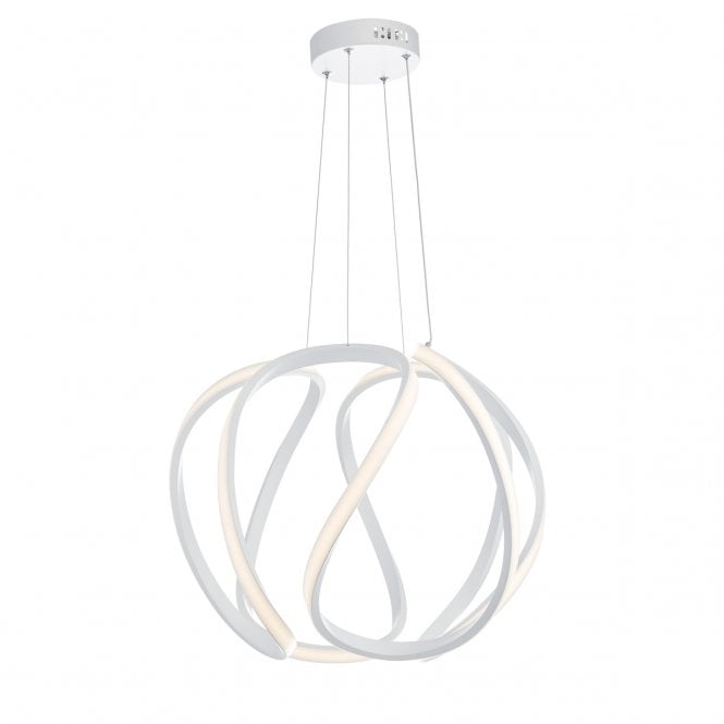 ALONSA modern LED open frame white ceiling pendant - large