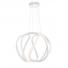 Modern LED Open Frame White Ceiling Pendant - Large