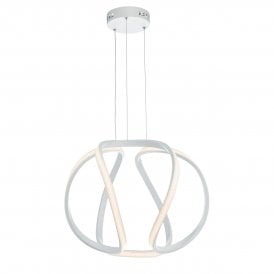 Modern LED Open Frame White Ceiling Pendant - Small