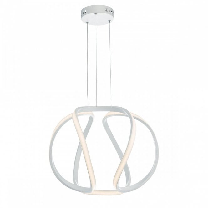 ALONSA modern LED open frame white ceiling pendant - small