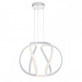 ALONSA modern LED open frame white ceiling pendant - small