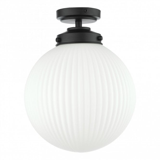 ALRIK Flush Matt Black Opal Glass IP44