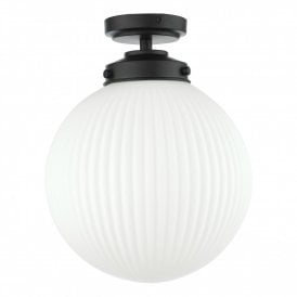 ALRIK Flush Matt Black Opal Glass IP44