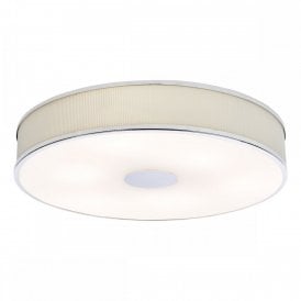 Alvaro Flush Ceiling 6 Light in Polished Chrome with Ivory Shade