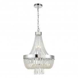 ALYSSA 9 Light Chandelier | Polished Chrome | Glass