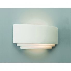 AMALFI double insulated paintable white ceramic wall light