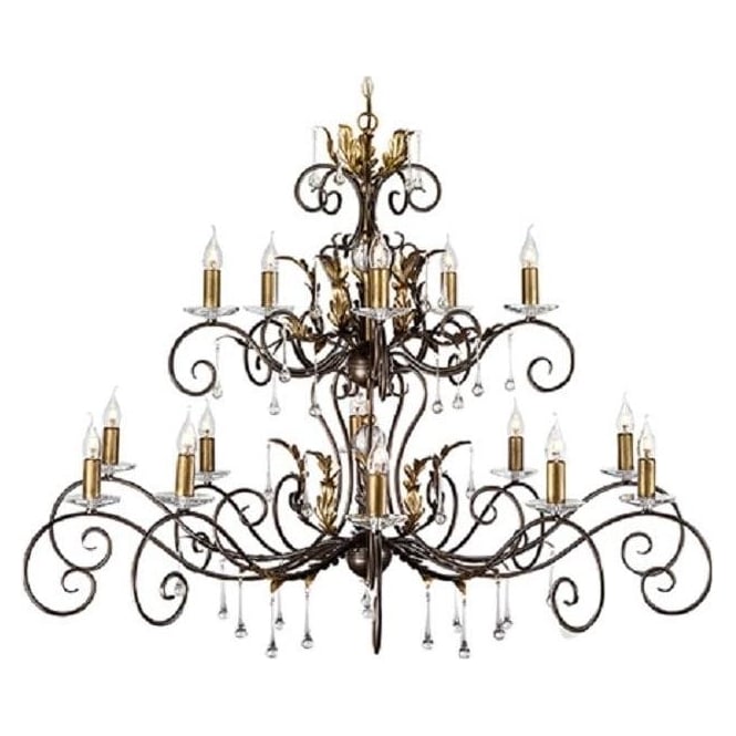 AMARILLI large 15 light traditional chandelier - bronze/gold