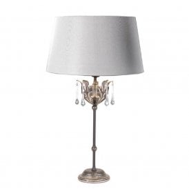 AMARILLI traditional table lamp with glass droplets - black/silver finish