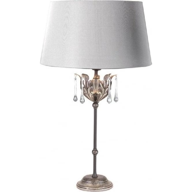 AMARILLI traditional table lamp with glass droplets - black/silver finish