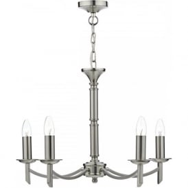 AMBASSADOR traditional 5 light satin chrome chandelier