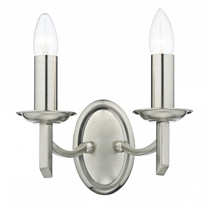 AMBASSADOR traditional satin chrome double wall light