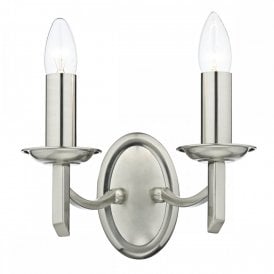 AMBASSADOR traditional satin chrome double wall light