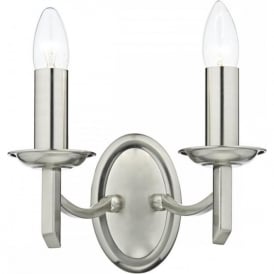 AMBASSADOR traditional satin chrome double wall light