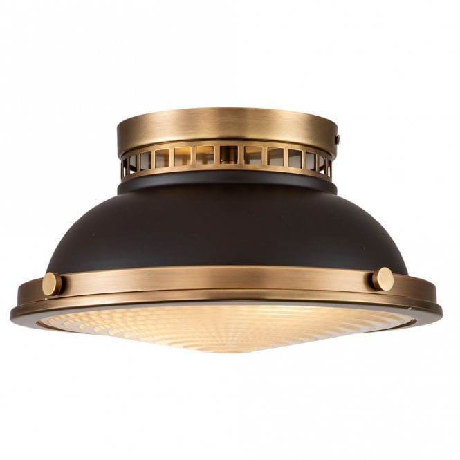 AMELIA Flush Ceiling Light Buckeye Bronze with Glass Diffuser