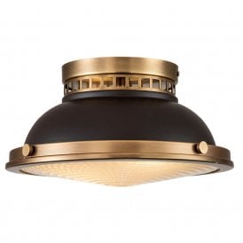 AMELIA Flush Ceiling Light Buckeye Bronze with Glass Diffuser