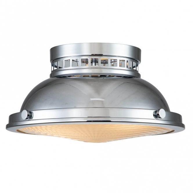 AMELIA Flush Ceiling Light Polished Chrome with Glass Diffuser