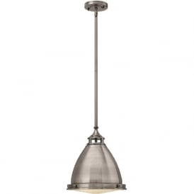 AMELIA retro style antique nickel ceiling pendant for sloping ceilings - medium