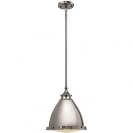 AMELIA retro style nickel ceiling pendant for sloping ceilings - medium