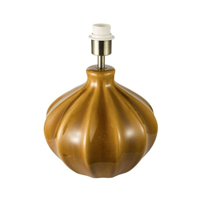 Amrita Ceramic Table Lamp Caramel & Antique Brass