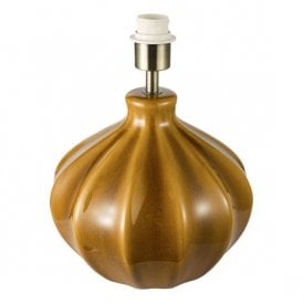Ceramic table lamp caramel and antique brass